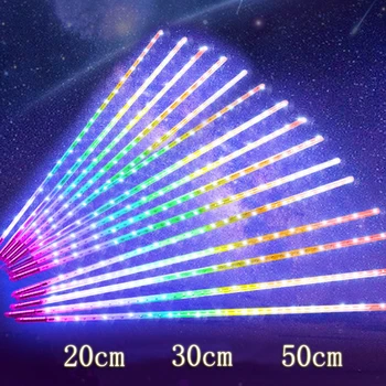 

New Year 30cm 50cm Meteor Shower Rain 8 Tubes LED String Lights Waterproof For Outdoor Wedding Party Holiday Christma Decor Tree