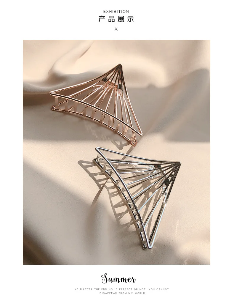Vintage Geometric Triangle Metal Hair Claws For Women Classic Big Hair Clip Fashion Hair Hair Pin Hair Accessories Head Wear
