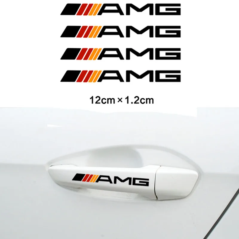 

4pcs car decoration car body door handle sticker for Mercedes-benzs AMG S200 S300 S350 w204 w203 w212 w211 w210 Car accessories
