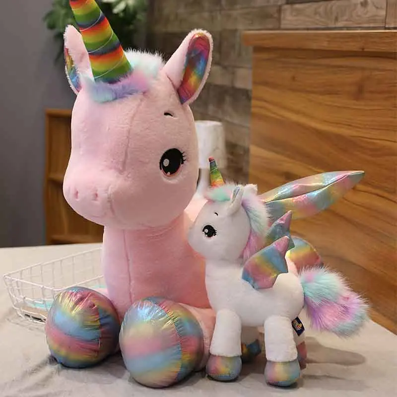 40/60/80/100 см в 2 вариантах, мягкая игрушка единорог кукла Радуга pegasus Подушка плюшевая игрушка единорог фигурка для малыша, превосходное мастерство