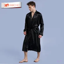 Hnmchiefосень мужской с длинными рукавами очень большой халат размера длинный участок плюс удобрение для увеличения пеньюар однотонный свободный