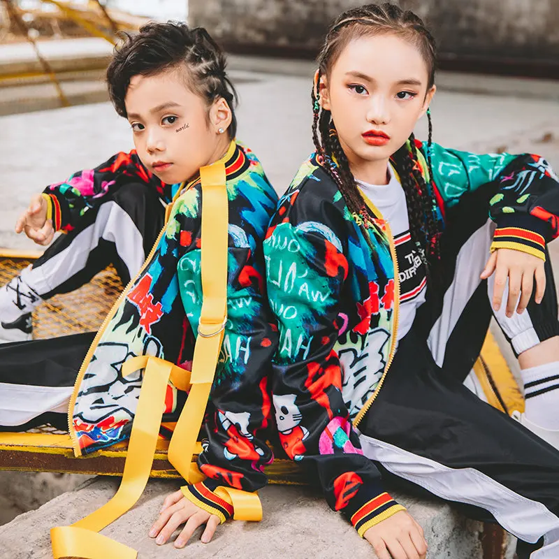Children Jazz Dance Costumes For Kids Boys Girls Street Hip Hop Suit Performance Wear Club Costume De Danse | Тематическая одежда