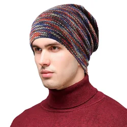 Autumn and winter hats Color knitted hats Outdoor wool and fleece warm pullovers for men and women045