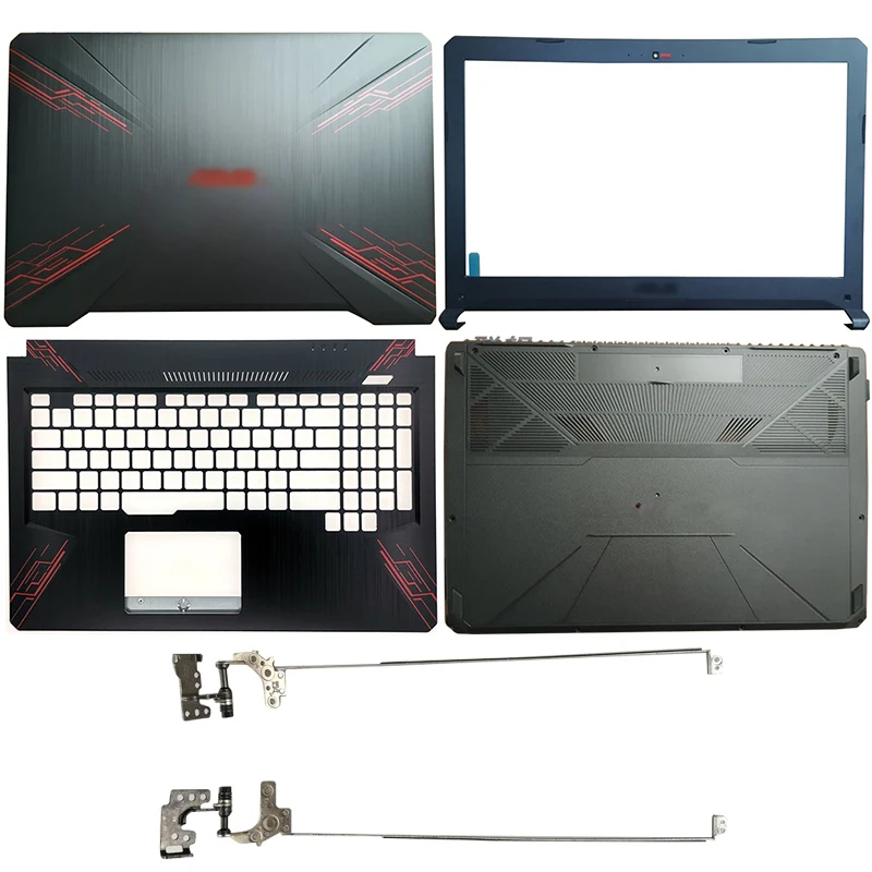 Для ASUS FX80 FX80G FX80GD FX504 FX504G FX504GD/GE ЖК-задняя крышка для ноутбука/передняя рамка/петли/Упор для рук/нижний чехол 47BKLLCJN80 - Цвет: ABCD Hinges