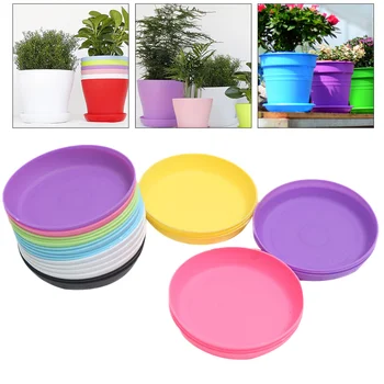 

20pcs Succulent Plant Pot Saucer Round Tray Flowerpot Plate (Random Color)