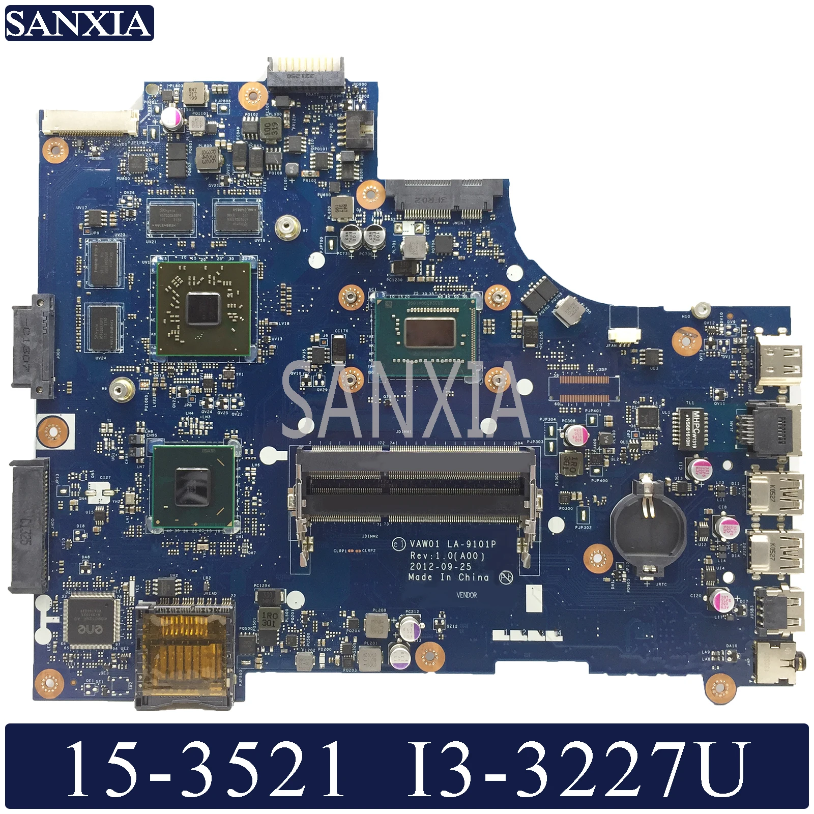 Kefu La 9101p Laptop Motherboard For Dell Inspiron 15 3521 5521 Original Mainboard I3 3227u 3217u November