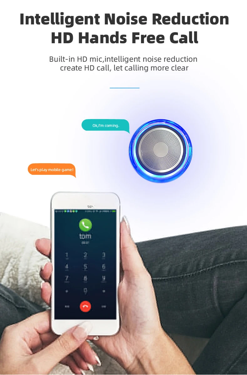 Портативный динамик Bluetooth Колонка Bluetooth динамик беспроводной бум бокс открытый бас TF fm-радио со светодиодный светильник HIFI сабвуфер