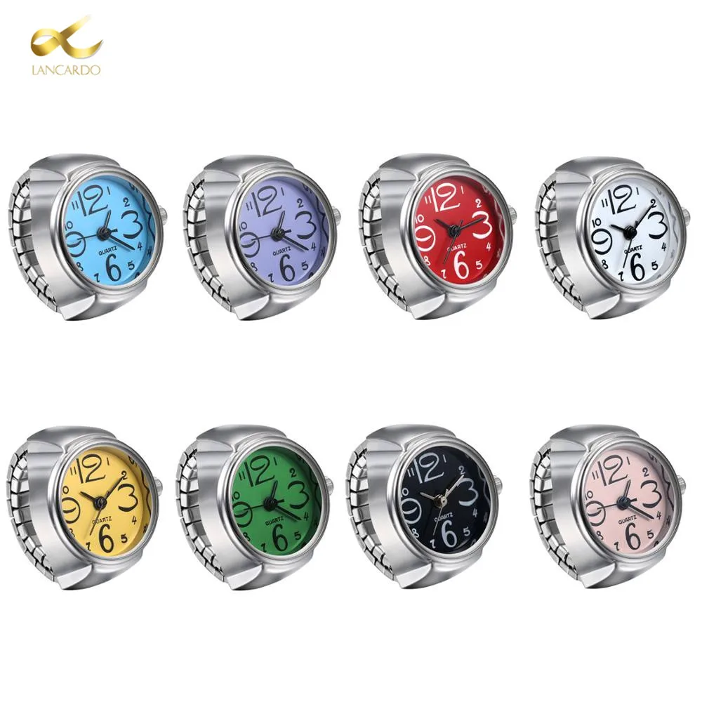LANCARDO Fashion Dial Quartz Analog Watch Unisex Men Women Couple Ring Creative Elastic Stainless Steel Finger | Наручные часы