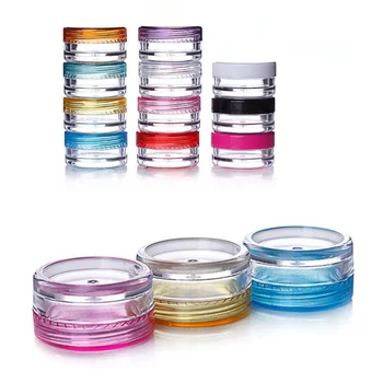 

10PCS 5g Round Refillable Bottles Transparent Plastic Cosmetic Pot Empty Jar Box Nail Art Bead Storage Makeup Cream Container