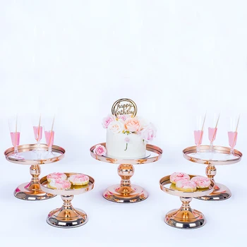

1Pcs Gold Silver Cake Stand Set Electroplating Mirror Face Wedding Party Table Candy Bar Decorating Tools