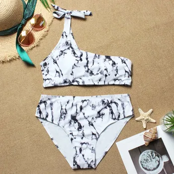 

New Swimsuit Sexy Swimwear Sexy Bikini Set String Bathing Suit One Shoulder May 2019 Bathers Maillot
