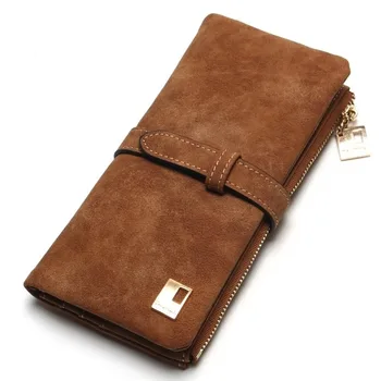 

2020 Explosion Style Women's Wallet Retro Matte Leather Bifold Folding Long Wallet Large Capacity Multi Card Lady Wallet