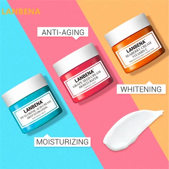 

LANBENA Face Cream Skin Care Vitamin C Serum Whitening Cream Hyaluronic Acid Moisturizing Anti Wrinkle Anti Aging Acne Treatment