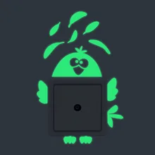 OY324 резной ночник наклейки на выключатель перо птицы гостиная переключатель света для спальни флуоресцентные наклейки самоклеющиеся резные