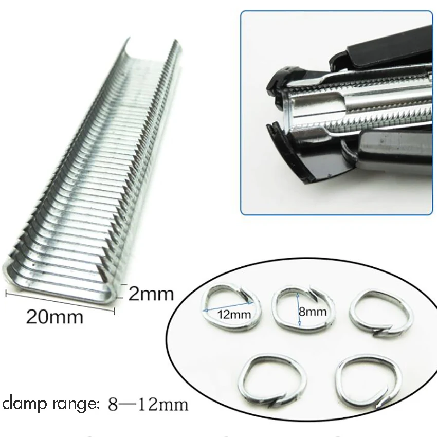 Cage Sealing Pliers Fastening Clamp Installation Poultry Cage Plier / 2500 C Type Nails Chicken Rabbit Fox Bird Dog Cage Clamp 3