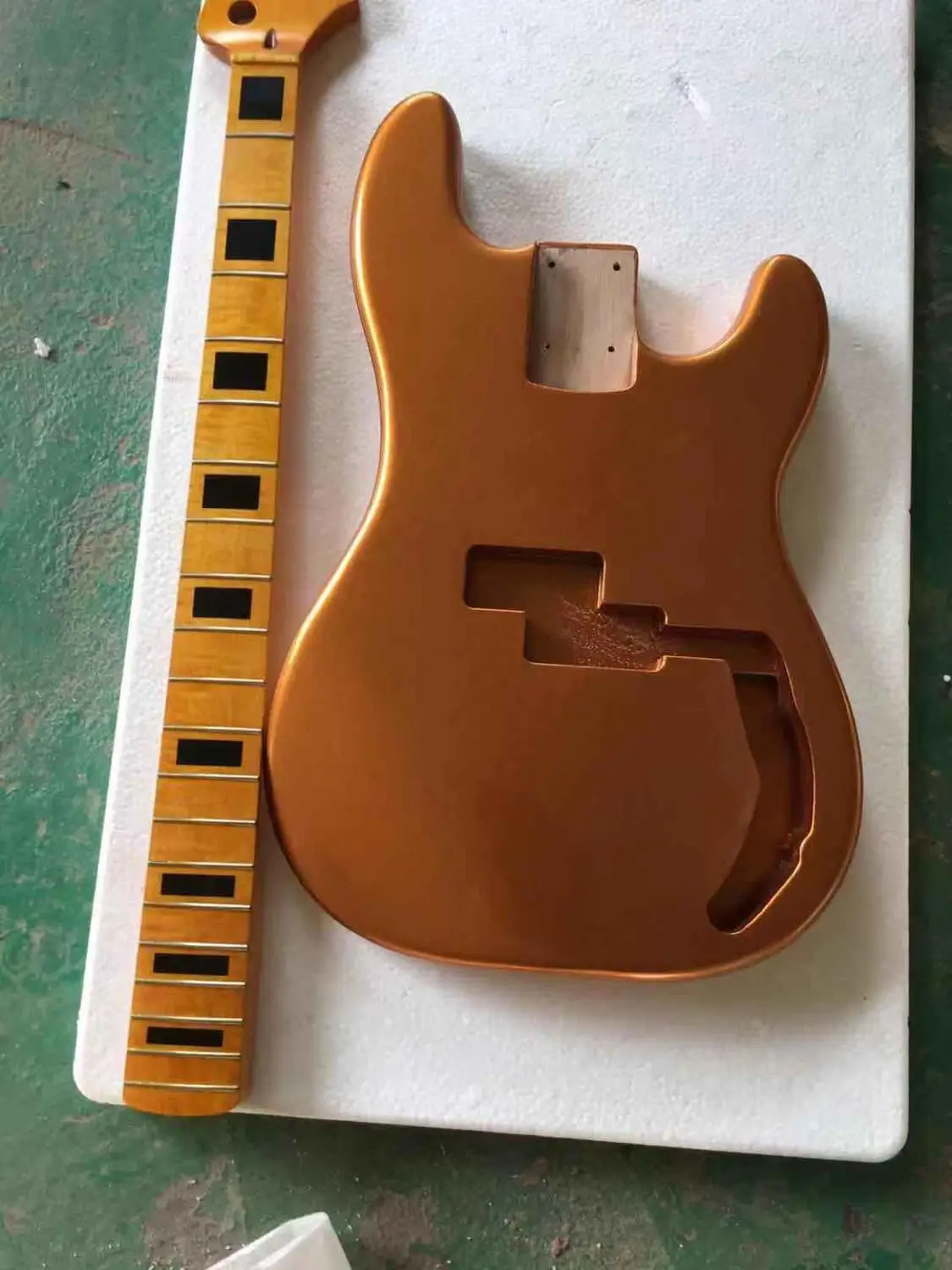 Guitar Finished Kit with Alder wood P bass body and Bass maple 20 fret