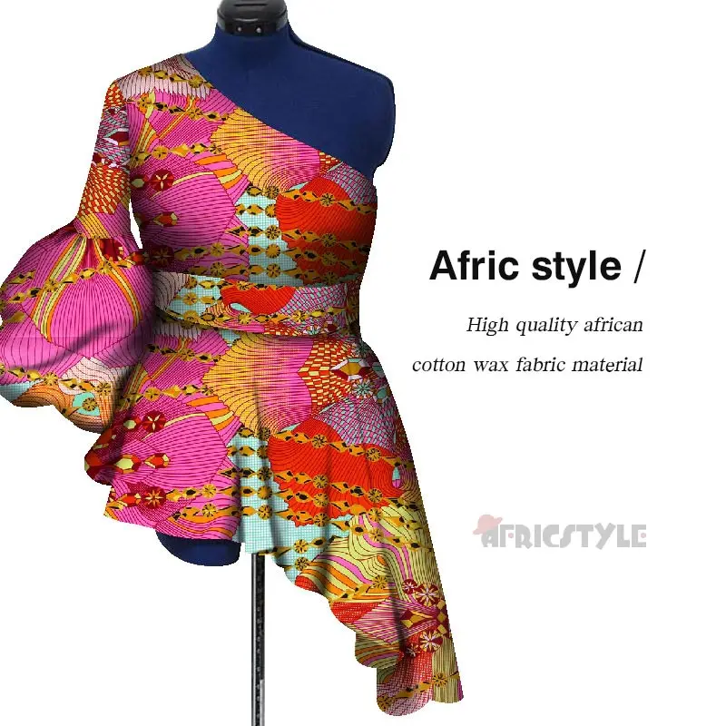 Женская африканская одежда, африканские топы с поясом Bazin Riche, сексуальная женская одежда, платья WY5345 - Цвет: 16