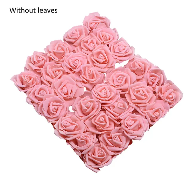 10/20/30 Heads 8CM Artificial PE Foam Rose Flowers Bride Bouquet Flower For Wedding Party Decorative Scrapbooking DIY Flower F07 Rose pink