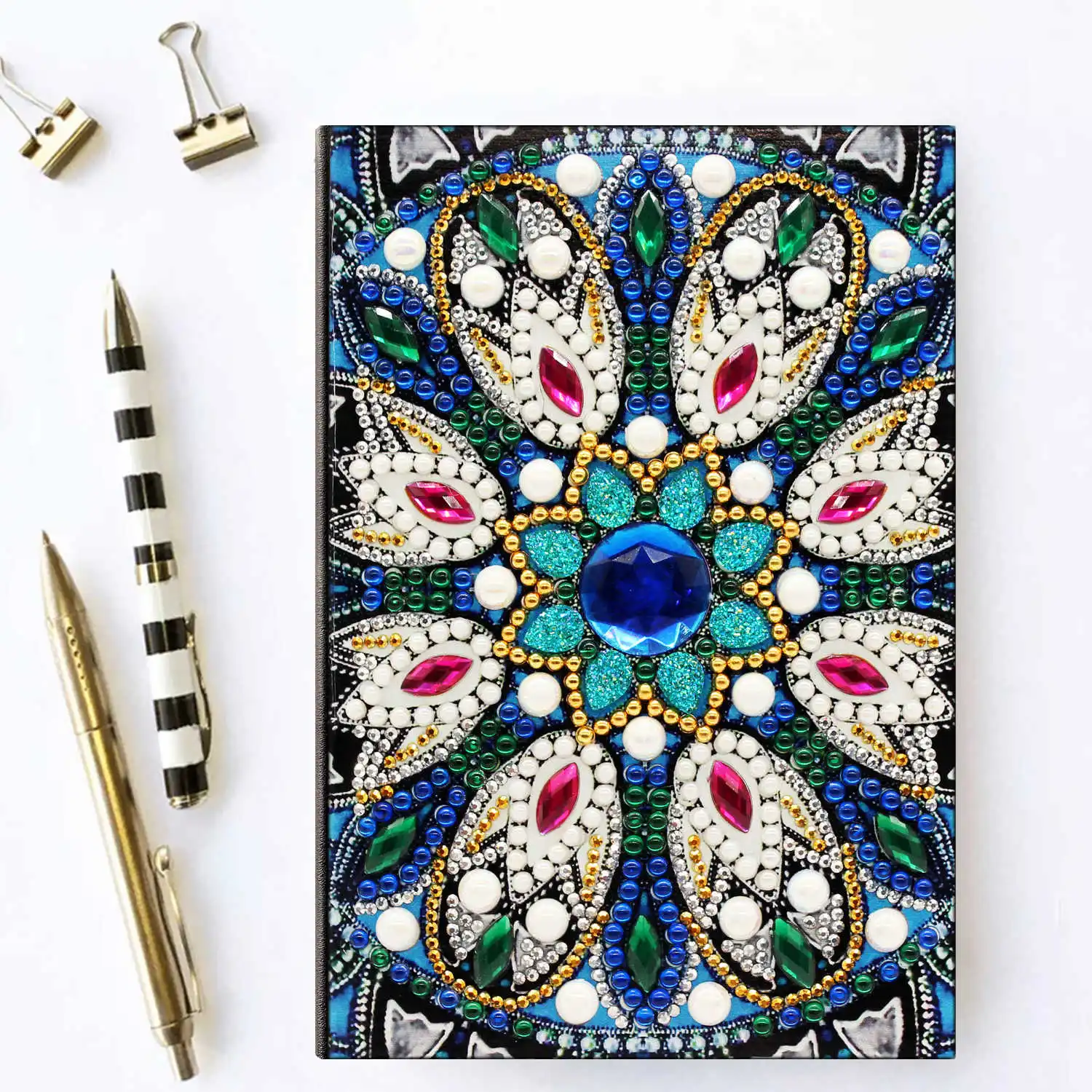 

AZQSD A5 Diary Notebook Diamond Painting Flower Notebook Special Shaped Drill Embroidery Gift DIY