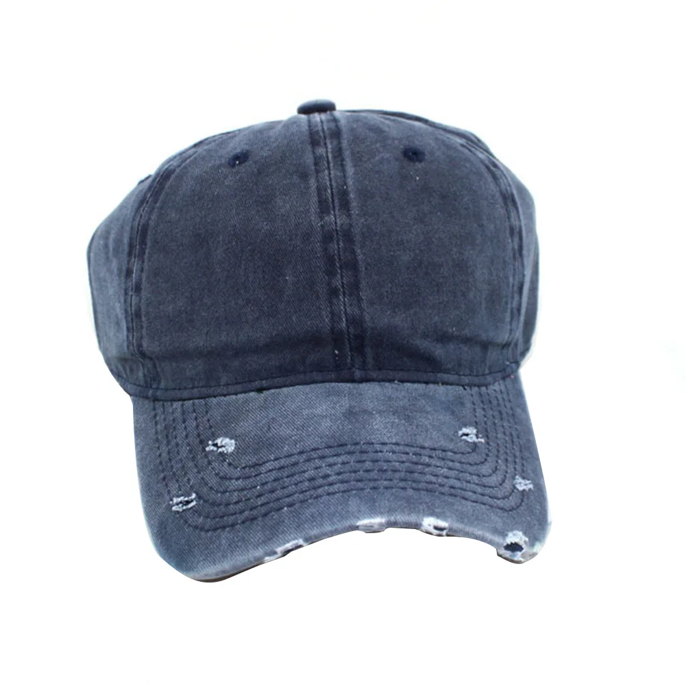 black distressed baseball cap
