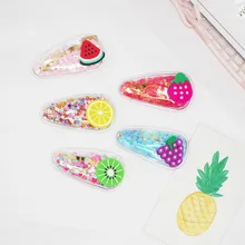 Заколки для волос в Корейском стиле из ПВХ зыбучих песков, фруктов, цветов Meng, милые Мультяшные детские заколки для волос, аксессуары для волос