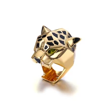 Tuliper кольцо с леопардовой пантерой коктейльное кольцо с животным цирконием, вечерние эмалевые кольца унисекс для мужчин и женщин