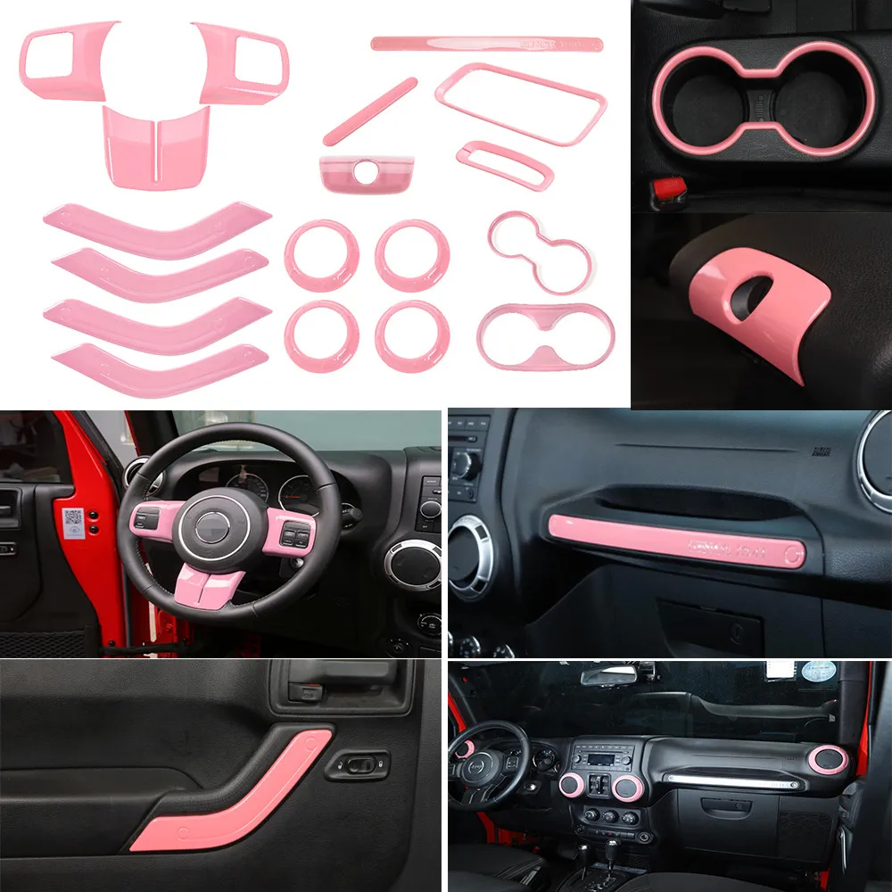 

18 шт., декоративный чехол на руль для Jeep Wrangler JK 4-Door 2011-17