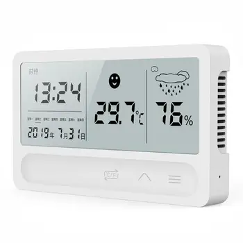

Digital Multifunction Thermometer Hygrometer Temperature Humidity LCD Clock Touch to Control Fahrenheit and Celsius Conversion