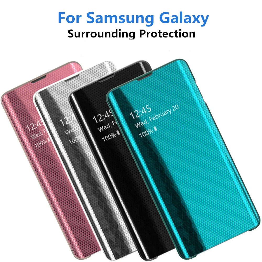 Зеркальный флип-чехол для Samsung Galaxy A30 A70 A50 умный чехол S10E S7 note9 NOTE8 s9 s8 S10 plus