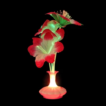 

LED Optical Fiber Lamp Flower Lilies Vase Night Light Decoration Colorful Gift Light Lilies Home Decor Valentine's Day present