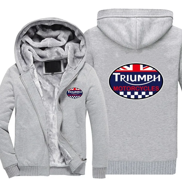 

Dropshipping GREAT BRITAIN TRIUMPH MOTORCYCLE Mens Zipper Hoodie Fleece Thicken TRIUMPH MOTORCYCLE Jacket Sweatshirt Coat