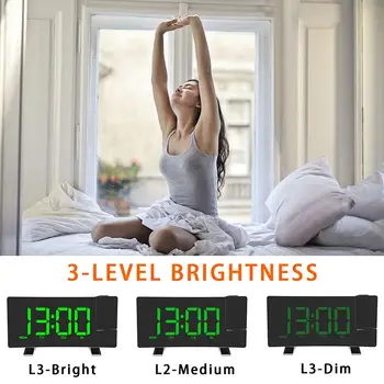 

Desk Table LED Display Alarm Clock Large Screen Power Back USB Charger Mirror Display Time Wake Up Temperature Alarm Clock