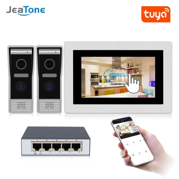 

7'' WIFI IP Video Door Phone Intercom Wireless Door Bell Speaker Access Control System Touch Screen Motion Detection for 2 Doors