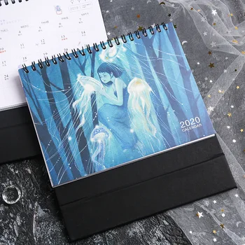 

Hand Drawing 2020 Fresh Cartoon Mini Cute Desktop Paper Calendar Dual Daily Scheduler Table Planner Yearly Agenda Organizer