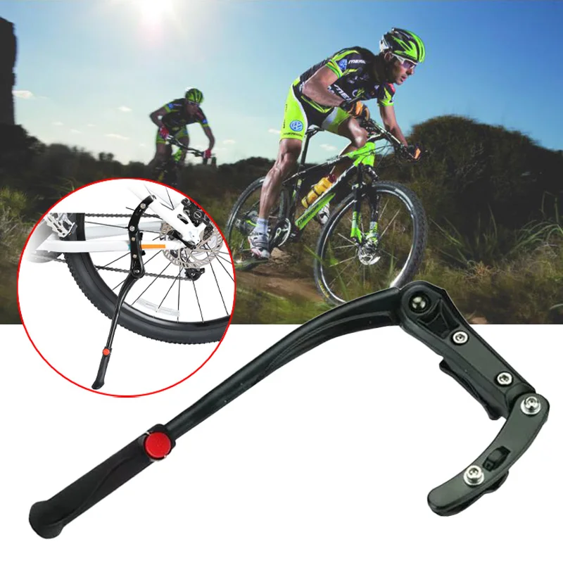 Регулируемая MTB велосипедная опора для ног, велосипедная опора из алюминиевого сплава черного цвета