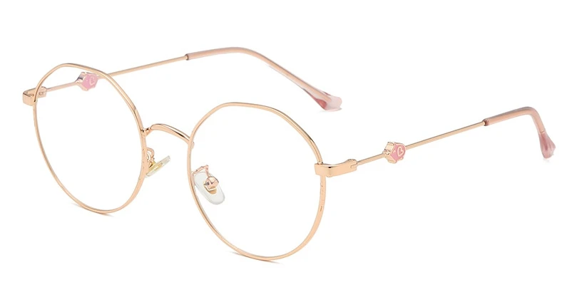 47175 металлические ретро круглые очки, оправа для мужчин и женщин, оптика, милый маленький поросенок, модные компьютерные очки - Цвет оправы: rose gold