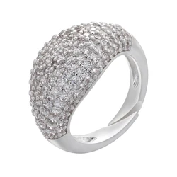 Elegant Gold - Tone Rainbow Ring for Women - Fashion Jewelry Wholesale (Silver white)