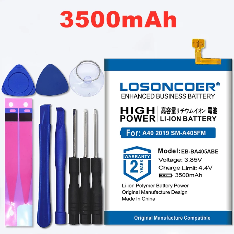 100% Оригинальный LOSONCOER 3500 мАч фотоаккумулятор для SAMSUNG Galaxy A40 2019|Аккумуляторы