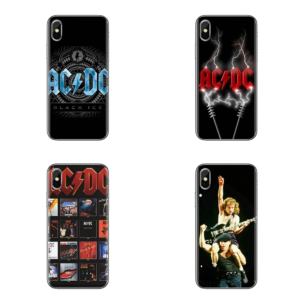 Soft TPU Phone Cover For Samsung Galaxy S2 S3 S4 S5 MINI S6 S7 edge S8 S9 Plus Note 2 3 4 5 8 Coque Fundas Music Band ACDC AC DC |