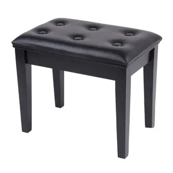 

(Ship From DE)2019 New Comfortable PU Leather Surface Wood Bench Dressing Makeup Chair Music Piano Stool Padded Seat