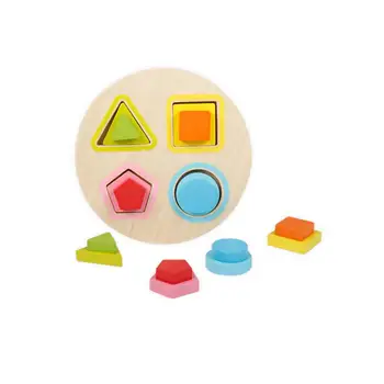 

Round Shape Jigsaw Board Puzzle Wooden Children Toys Geometric Puzzle Intelligence Kids Early Educational Toys for Children