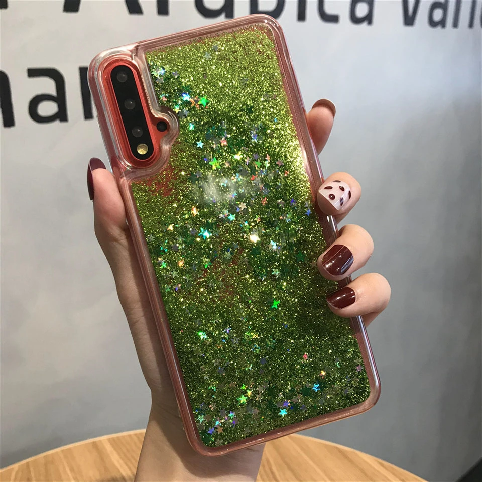 Cute love heart TPU Dynamic Liquid Quicksand Case For Huawei Honor 9X Pro 8S 8X MAX 7X 6X 5X 20 10 Lite 9 Cover Soft Phone Cases |