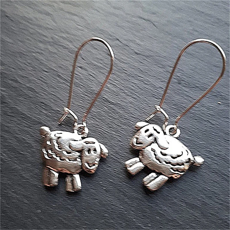

Cute Sheep Charm Earrings Antique Silver Color Sheep Earrings Cartoon Earrings for Girls