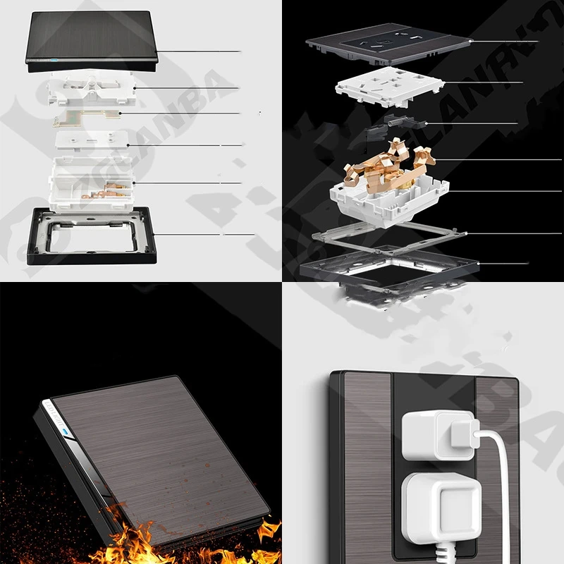 862mm elegante preto com indicador de energia 03