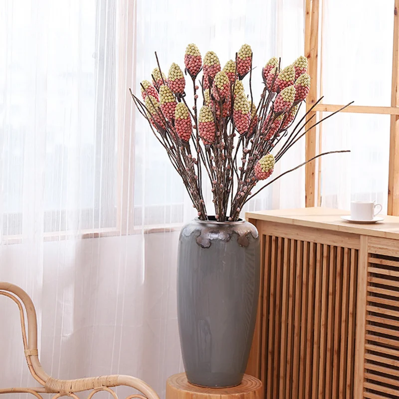 

Luxury Lychee-Pine long branch Artificial flower Home desk centerpiece DIY Decoration Fake Flowers Christmas decor