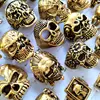 20pcs/lot Retro Big Head Exaggerated Gothic Skull Men Ring Punk Rocker Male Fashon Skeleton Rings Wholesale Lots 4
