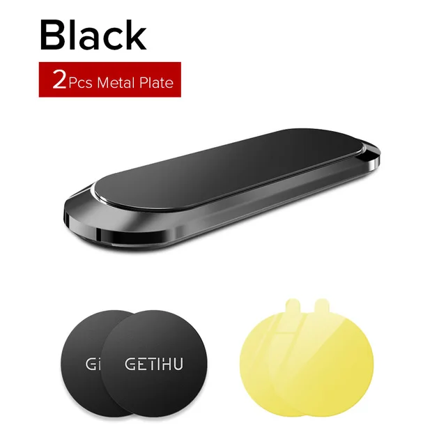 Black GETIHU Мини магнитный автомобильный держатель для телефона для iPhone 11 Pro Xs Max Xiaomi samsung металлический магнит для мобильного телефона gps подставка для автомобиля - Color: Black