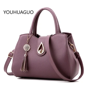 

YOUHUAGUO Large Capasity Leather Bag for Women Simple temperament handbag tassel Crossbody Bags Shoulder Bags