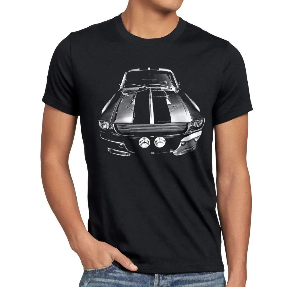 Fashion Men Cotton O-neck T-Shirt Summer Casual Eleanor Muscle Car Mustang Shirt Hip Hop Tees Tops | Мужская одежда