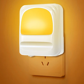 

LED Home Wall Plug-in Dimmable Night Light Sensor Bedroom Corridor Stairs Lamp светильник